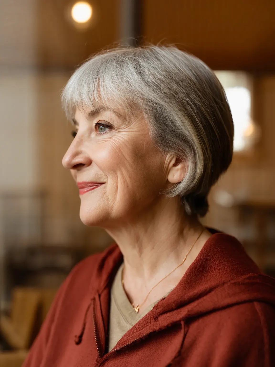 Classic Short Bob with Natural Silver Gray Shading